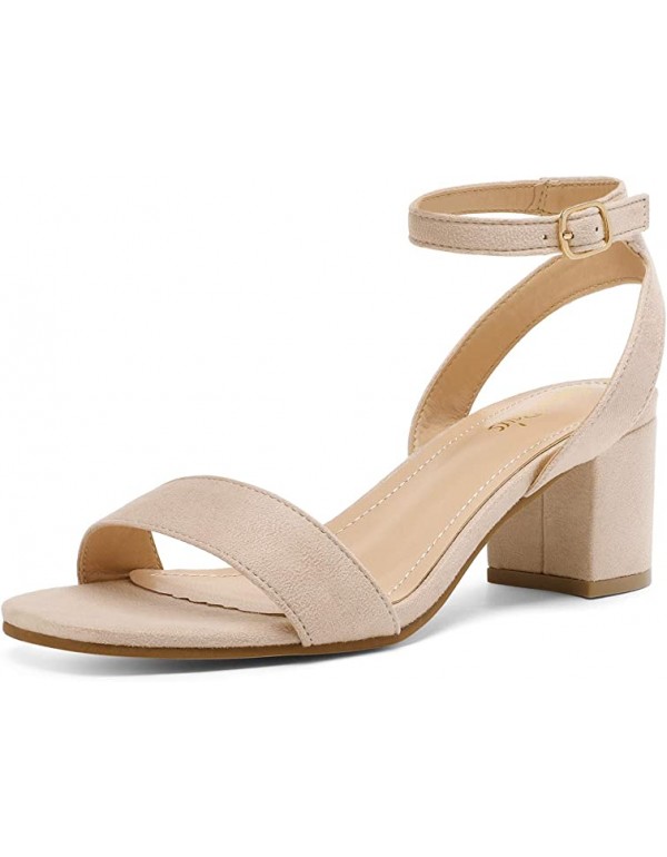 DREAM PAIRS Women's Open Toe Ankle Strap Low Block...