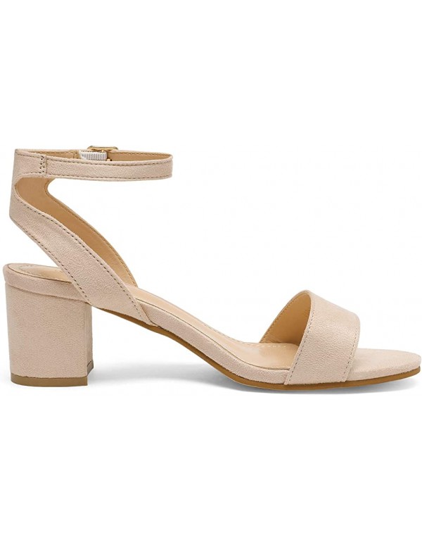 DREAM PAIRS Women's Open Toe Ankle Strap Low Block Chunky Heels Sandals Party Dress Pumps Shoes