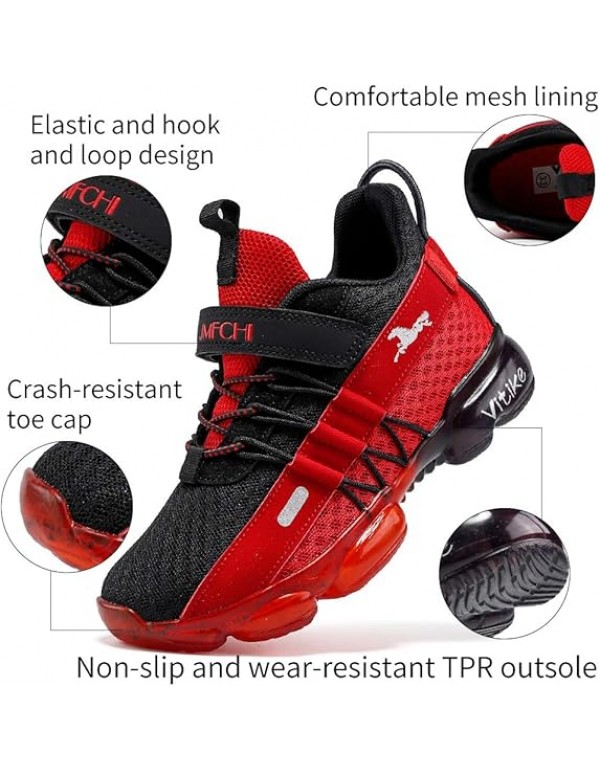 JMFCHI Boys Girls Kids' Sneakers Knitted Mesh Sports Shoes Breathable Lightweight Running Shoes for Kids Fashion Athletic Casual Shoes