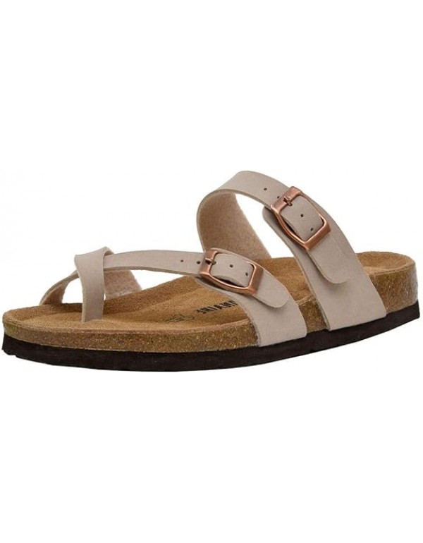 CUSHIONAIRE Women's Luna Cork Footbed Sandal With ...