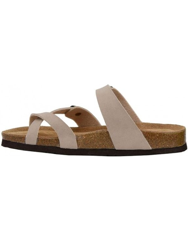 CUSHIONAIRE Women's Luna Cork Footbed Sandal With +Comfort