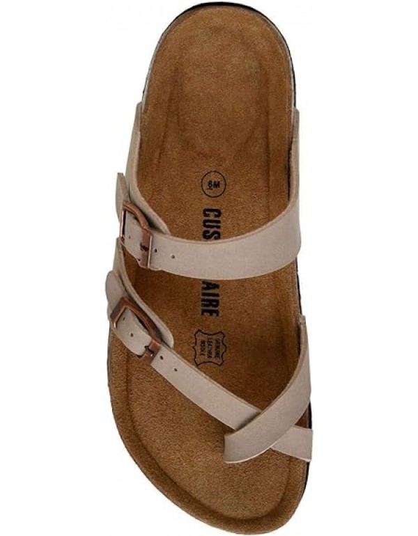 CUSHIONAIRE Women's Luna Cork Footbed Sandal With +Comfort