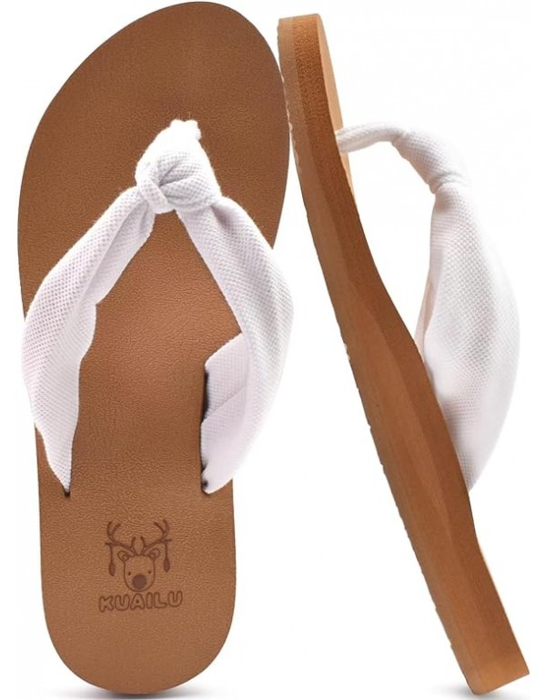 KuaiLu Flip Flops for Women with Arch Support Yoga...