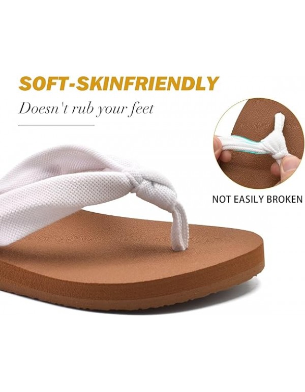 KuaiLu Flip Flops for Women with Arch Support Yoga Mat Comfortable Summer Beach Walking Thong Cushion Sandals Slip On Indoor Outdoor