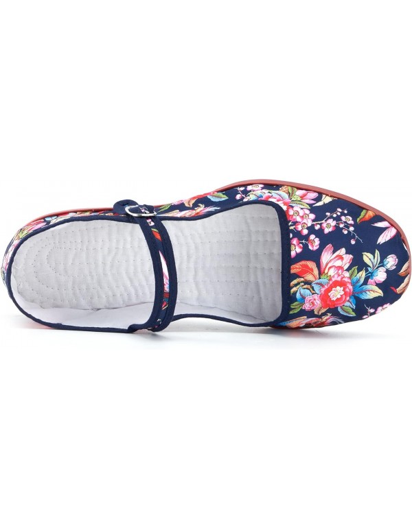 Womens Classic China Flats, Casual China Doll Shoes, Cotton Mary Janes, Chinese Tai Chi Shoes