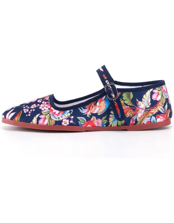 Womens Classic China Flats, Casual China Doll Shoes, Cotton Mary Janes, Chinese Tai Chi Shoes
